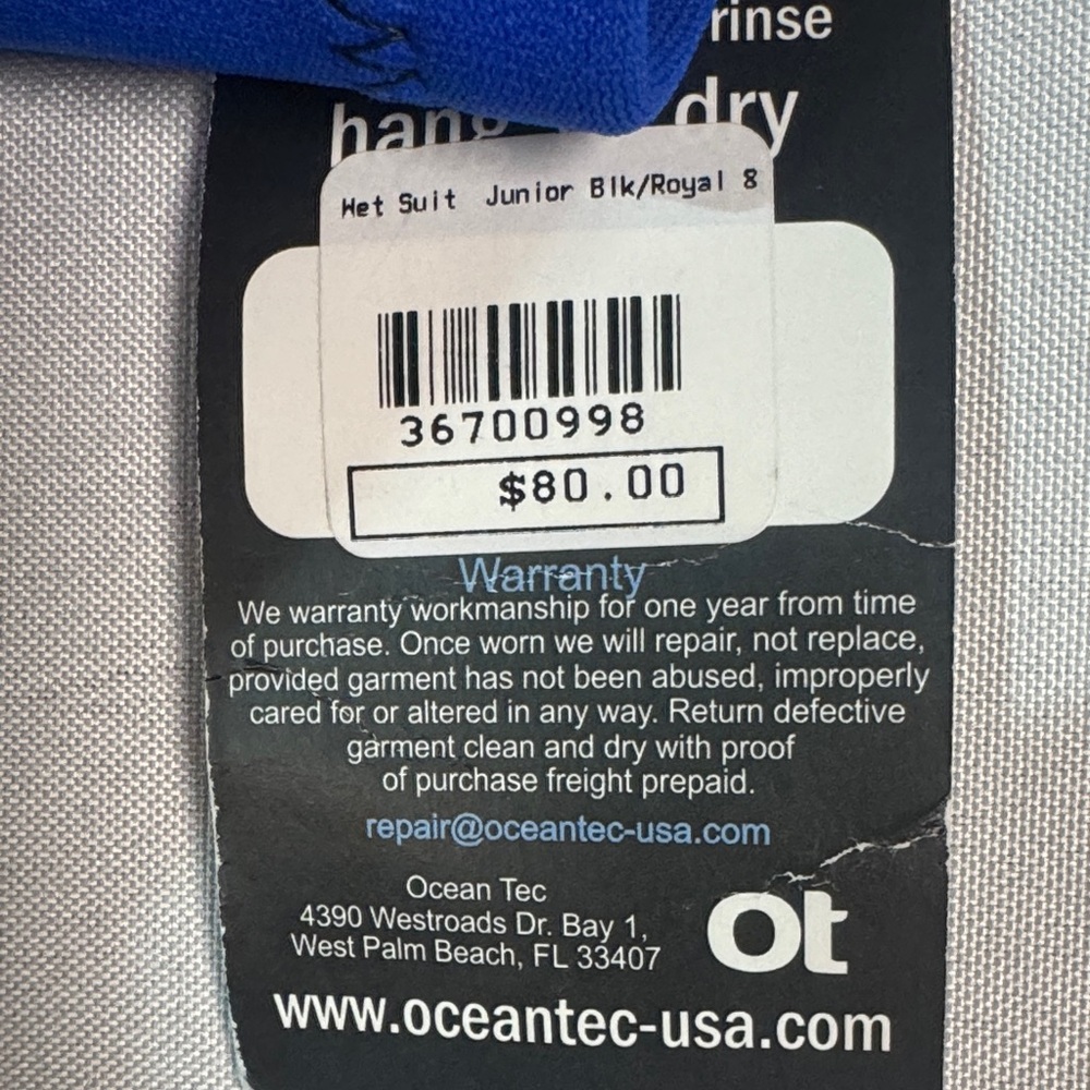 Kids Wetsuit/ Swimsuit - Black and Blue Bahamas Atlantis Dolphin Cay - Size 8 - Picture 4 of 8